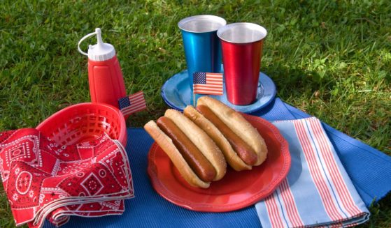 This Getty stock image shows a Memorial Day meal, including a pair of hot dogs.