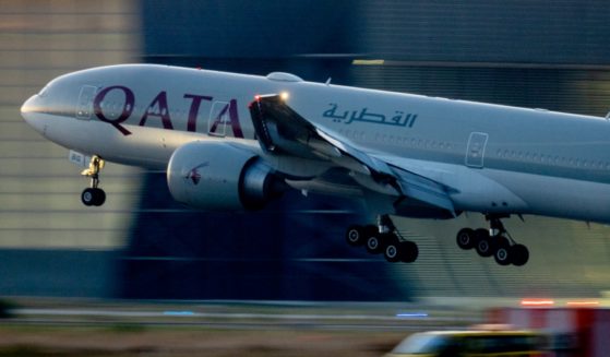 A Qatar Airways plane is pictured in a file photo from Frankfurt, Germany, in September.