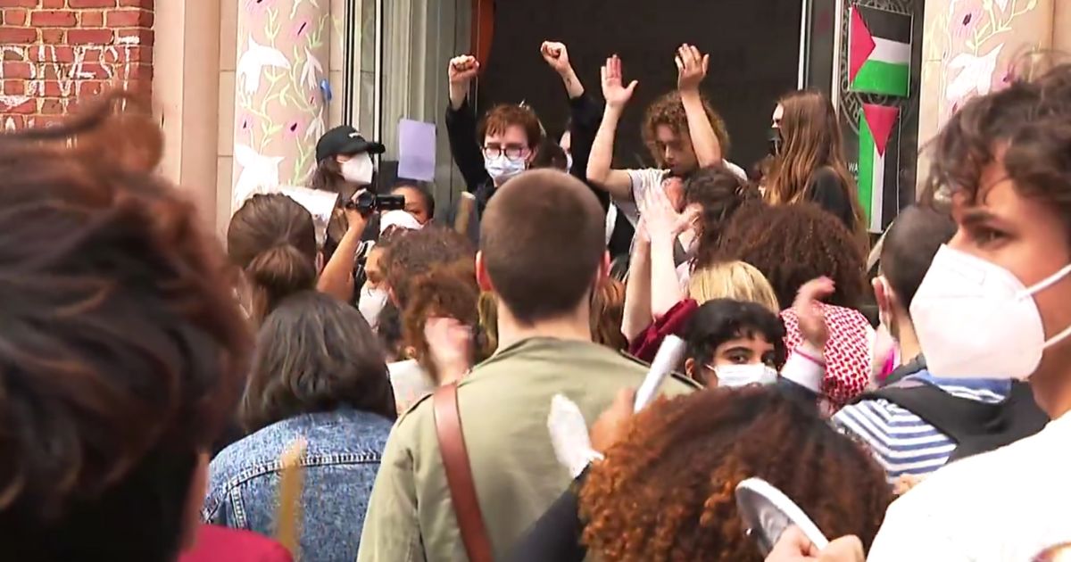 This X screen shot shows a scene from a protest at the Rhode Island School of Design.