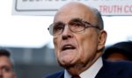 Rudy Giuliani, the former personal lawyer for former U.S. President Donald Trump, speaks with reporters outside of the E. Barrett Prettyman U.S. District Courthouse after a verdict was reached in his defamation jury trial on December 15, 2023 in Washington, DC.