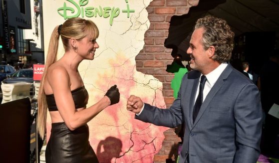 (L-R) Tatiana Maslany and Mark Ruffalo attend the world premiere of Marvel Studios' upcoming new series "She-Hulk: Attorney at Law" at El Capitan Theatre in Hollywood, California on August 15, 2022.