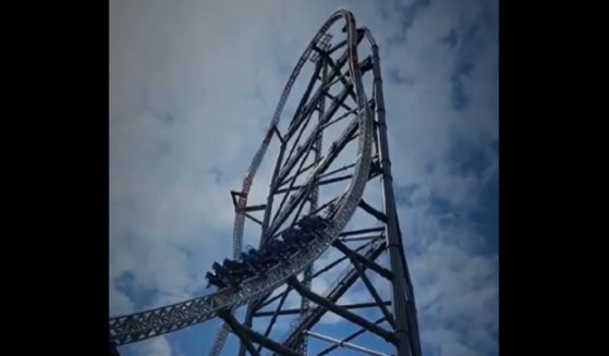 The Top Thrill 2 roller coaster at Ohio's Cedar Point amusement park.