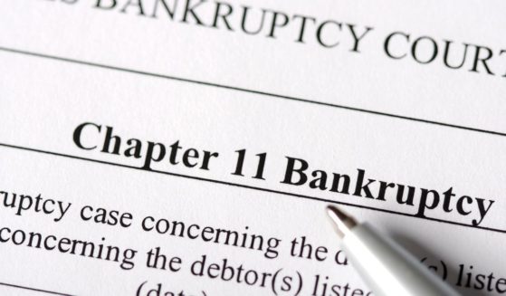This image shows a close up of Chapter 11 Bankruptcy papers.
