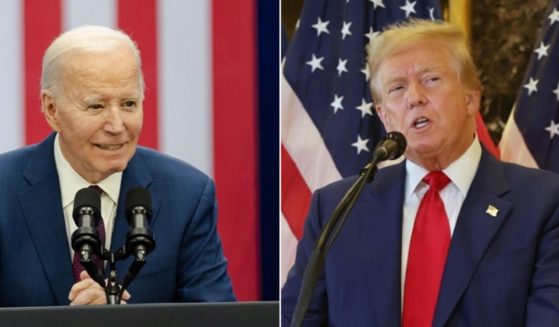 President Joe Biden, left, pictured in a file photo in New Hampshire on March 11; former President Donald Trump, right, speaking at a news conference at Trump Tower in New York City on Friday.
