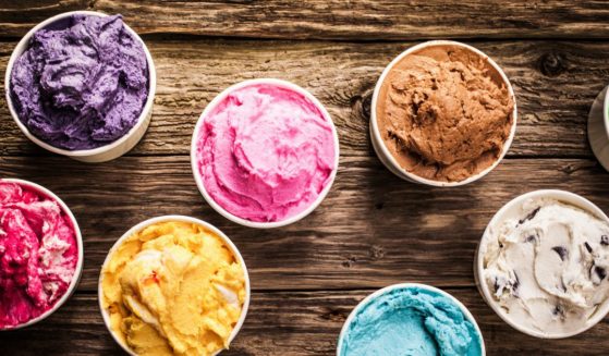 ice cream in different flavors