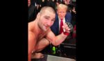 This X screen shot shows UFC middleweight Sean Strickland posing with former U.S. President Donald Trump at UFC 302 in Newark, NJ, on June 1, 2024.
