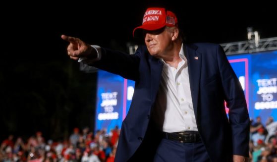 Former President Donald Trump leaves after speaking at a campaign rally at the Trump National Doral Golf Club in Doral, Florida, on Tuesday.