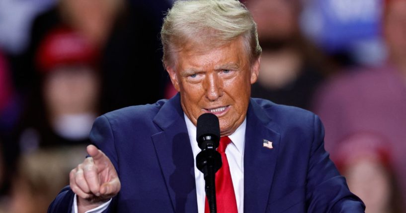 Former President Donald Trump speaks during a campaign rally in Grand Rapids, Michigan, on Nov. 5.