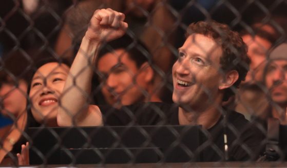 Mark Zuckerberg is seen at UFC 298 at Honda Center on February 17, 2024 in Anaheim, California.