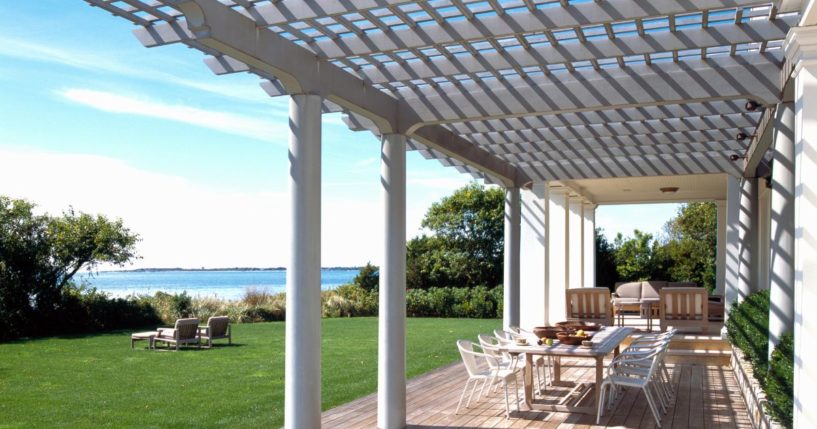 A beach home in East Hampton, New York is pictured.