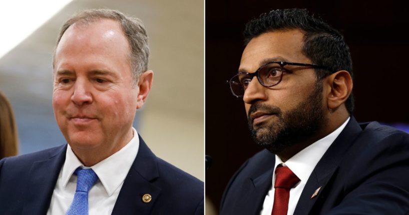 Sen. Adam Schiff, left, a California Democrat, tried his hardest, but ultimately failed to torpedo the confirmation of Kash Patel as FBI director. Patel has called Schiff