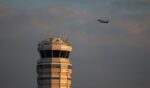 The air traffic control tower is pictured at Reagan National Airport in Arlington, Virginia, on Feb. 3.