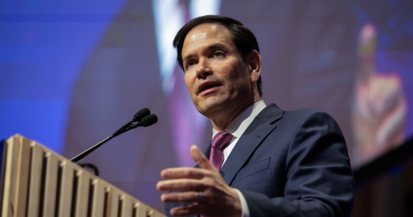 U.S. Secretary of State Marco Rubio speaks during the American Compass New World Gala at the National Building Museum on June 3, 2025 in Washington, DC.