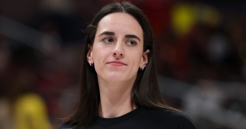 Caitlin Clark looks on before the start of the WNBA All-Star Game in Indianapolis, Indiana, on Saturday.