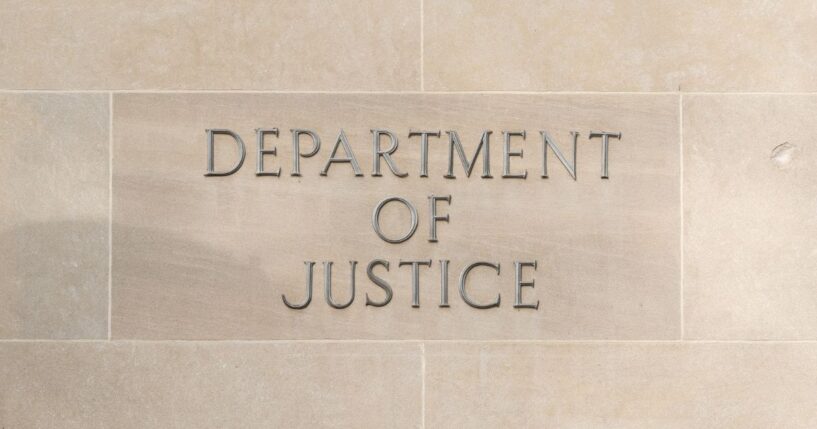 The Department of Justice building is pictured in Washington, D.C., on Sunday.
