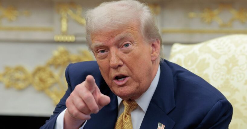 President Donald Trump calls on a reporter during a meeting with Philippine President Ferdinand Marcos Jr. in the Oval Office at the White House in Washington, D.C., on Tuesday.