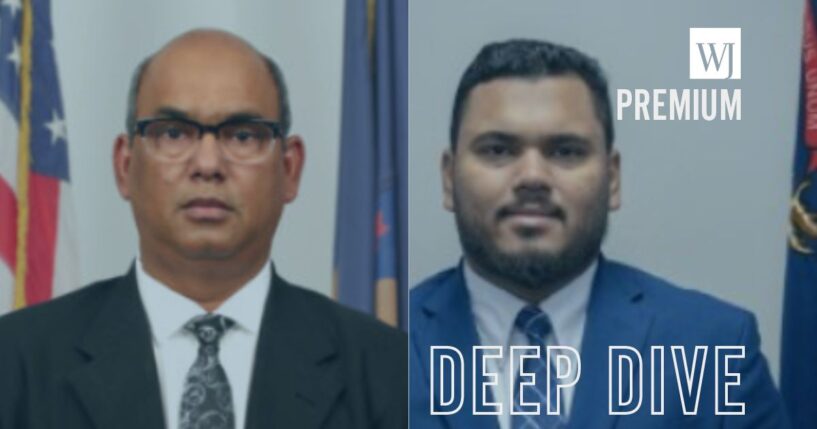 On Aug. 11, Hamtramck, Michigan, Councilmen Mohammed Hassan, left, and Muhtasin Sadman, right, were charged with felony charges related to voter fraud in the 2023 election for City Council, and other council members could be charged in the future.