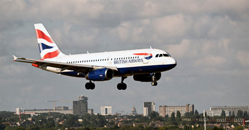 A British Airways aircraft is about to land on the tarmac at Zaventem airport in Brussels on Aug. 21, 2025.
