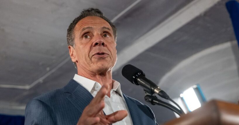 Former Governor and New York City mayoral candidate Andrew Cuomo holds a rally at the Carpenters Union on the eve of the Democratic primary on June 23, 2025, in New York City.