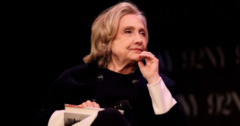 Hillary Clinton attends a conversation with Reid Hoffman in New York City on Jan. 28.