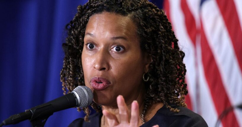 Washington, D.C., Mayor Muriel Bowser speaks during a news conference in D.C., on Wednesday.