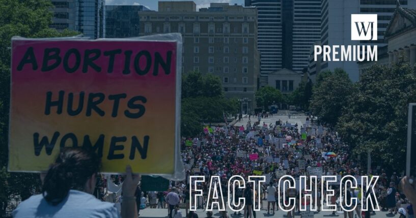 A pro-life protester is pictured near the Tennessee State Capital building in Nashville, Tennessee, on May 14, 2022.