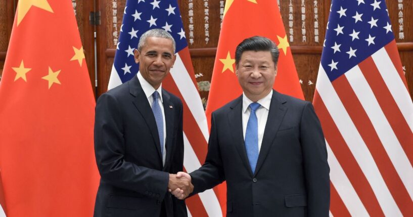 Chinese President Xi Jinping shakes hands with President Barack Obama before their meeting at the West Lake State Guest House ahead of G20 Summit on Sept. 3, 2016, in Hangzhou, China.