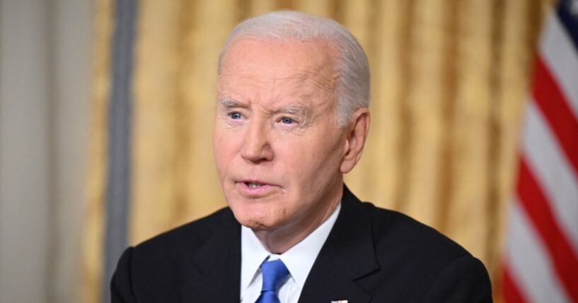 President Joe Biden delivers his farewell address to the nation from the Oval Office of the White House on Jan. 15, 2025, in Washington, D.C.