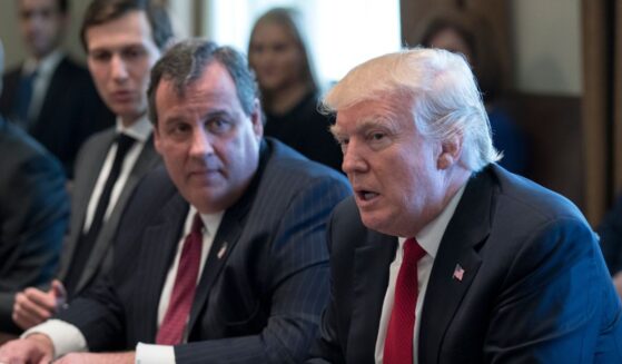 President Donald Trump and New Jersey Gov. Chris Christie attend a panel discussion on an opioid and drug abuse in the Roosevelt Room of the White House March 29, 2017, in Washington, D.C.