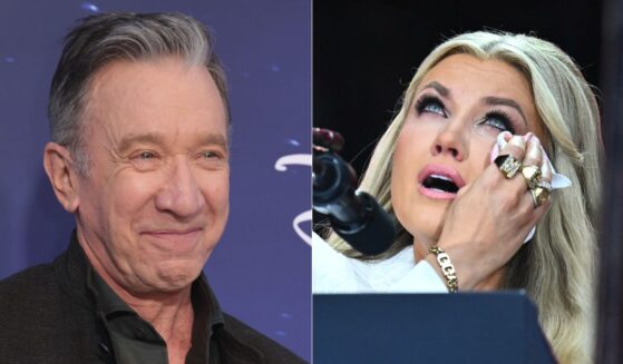 Comedian Tim Allen, left, took to X to share that Erika Kirk's, right, message of forgiveness for her husband's assassin inspired him to forgive the man that killed his father over 60 years ago.