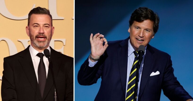 Jimmy Kimmel celebrated after the firing of Tucker Carlson from Fox News in 2023.