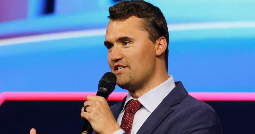 Charlie Kirk speaks on stage during "Turning Point's The Peoples Convention" in Detroit, Michigan, on June 14, 2024.