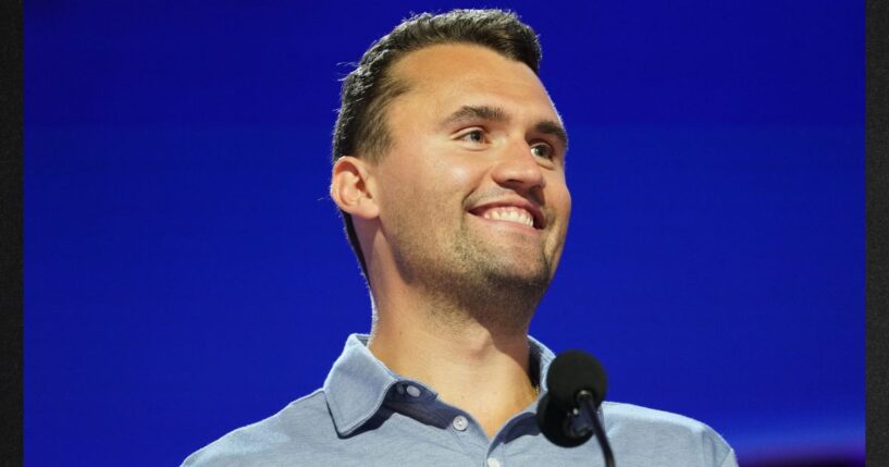 Turning Point USA founder Charlie Kirk is seen in a file photo taken during preparations for the Republican National Convention on July 14, 2024, in Milwaukee, Wisconsin.