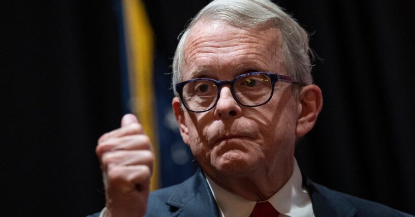 Ohio Governor Mike DeWine speaks at an event in Moraine, Ohio, on Nov. 4, 2022.