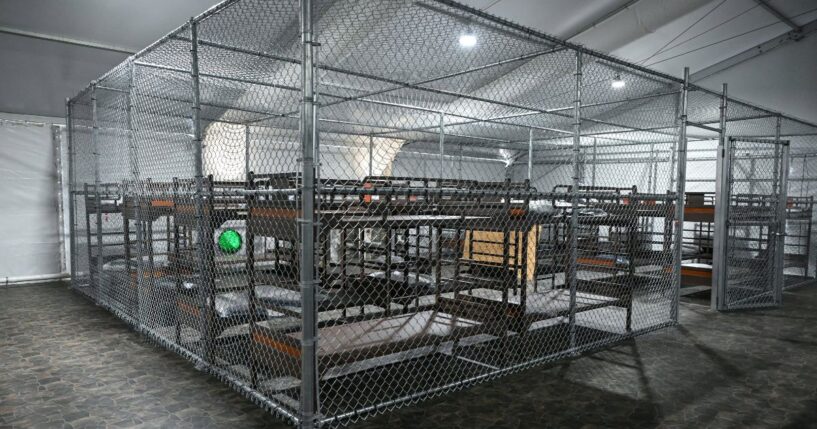Beds seen inside the "Alligator Alcatraz" facility near the Dade-Collier Training and Transition Airport in Ochopee, Florida, on July 1, 2025.