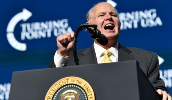 Rush Limbaugh speaks before President Donald Trump takes the stage during the Turning Point USA Student Action Summit at the Palm Beach County Convention Center in West Palm Beach, Florida on Dec. 21, 2019.