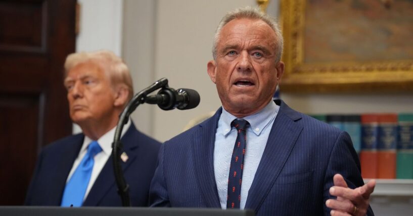 Health and Human Services Secretary Robert F. Kennedy Jr., joined by President Donald Trump, delivers an announcement on “significant medical and scientific findings for America’s children” in the Roosevelt Room of the White House on Sept. 22, 2025, in Washington, D.C.