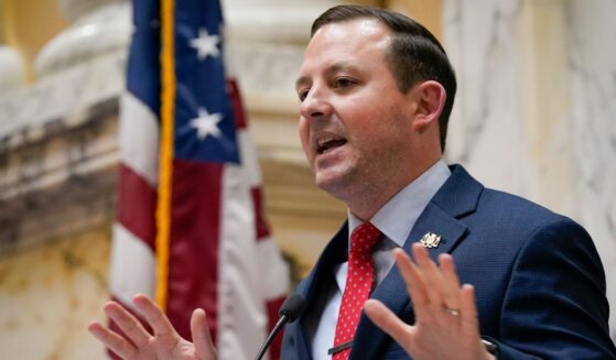Maryland state Senate President Bill Ferguson addresses the senate chamber during the opening session of the Maryland General Assembly at the State Capitol in Annapolis, Maryland, on Jan. 10, 2024.