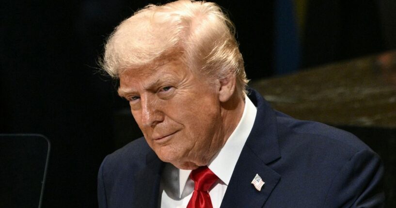 President Donald Trump delivers remarks to the United Nations General Assembly at the UN headquarters in New York City on Sept. 23.