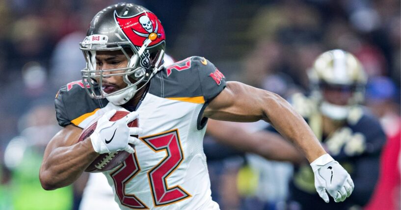 Doug Martin #22 of the Tampa Bay Buccaneers runs the ball during a game against the New Orleans Saints on Nov. 5, 2017, in New Orleans, Louisiana.