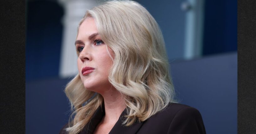 White House press secretary Karoline Leavitt answers questions from reporters during an Oct. 6 press briefing at the White House in Washington, D.C.