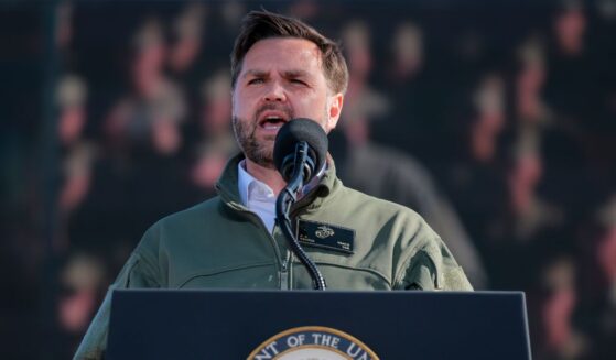 Vice President JD Vance speaks at the United States Marine Corps 250th birthday celebration in Oceanside, California, on Oct. 18, 2025.