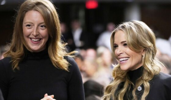 Dr. Casey Means stands next to Megyn Kelly at the confirmation hearing for Robert F. Kennedy Jr. for the Secretary of Health and Human Services position at the Capitol in Washington, DC on Jan. 29, 2025.