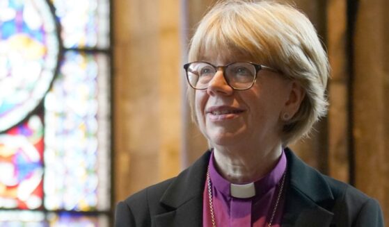 Sarah Mullally, the new Archbishop of Canterbury, poses for pictures inside Canterbury Cathedral in Canterbury, England, on Oct. 3.
