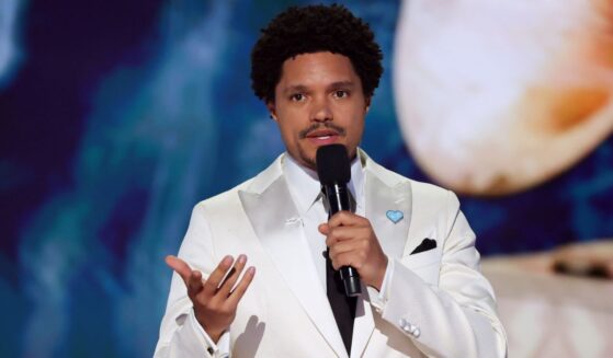 Trevor Noah is seen speaking during a Feb. 2 appearance at the Grammy Awards in Los Angeles.