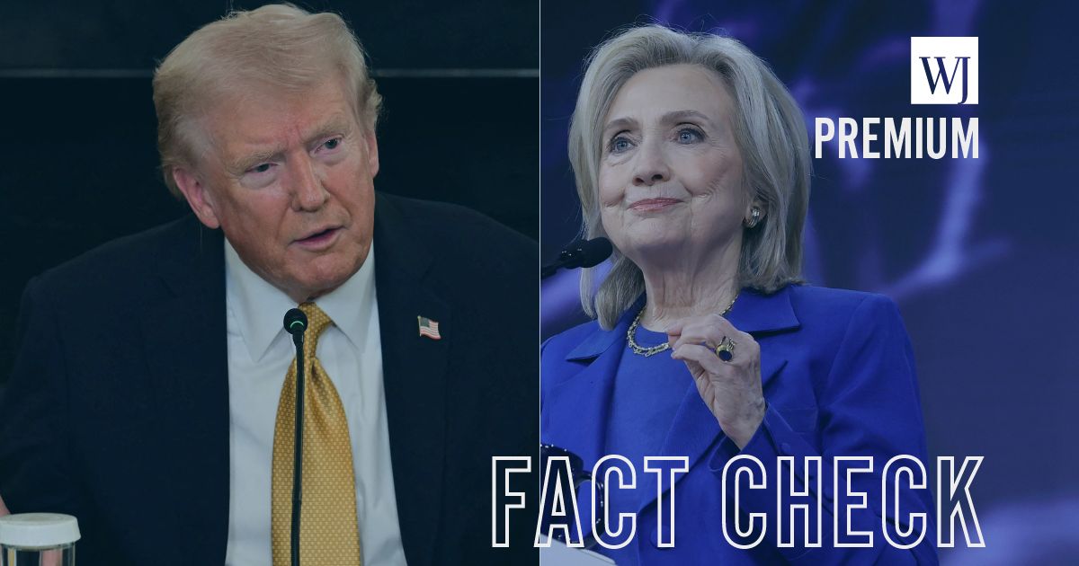 Hillary Clinton, right, has claimed on social media that President Donald Trump, left, is destroying the White House with his renovation plans, but nothing could be further from the truth.