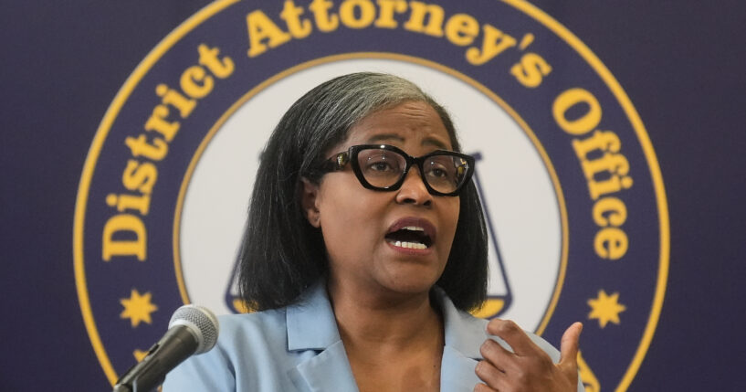 Alameda County District Attorney Ursula Jones Dickson speaks about charges for Cedric Irving, the suspect in the shooting of football coach John Beam, at a news conference Monday in Oakland, California.