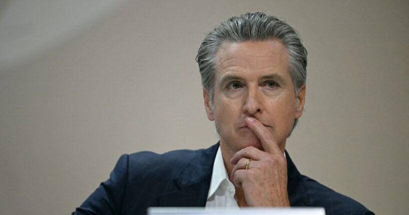 California Gov. Gavin Newsom attends a press conference during the COP30 UN Climate Change Conference in Belem, Para State, Brazil, on Nov. 11, 2025.