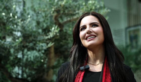 Miss Palestine Nadeen Ayoub poses for a picture in Dubai on Sept. 6, 2025.