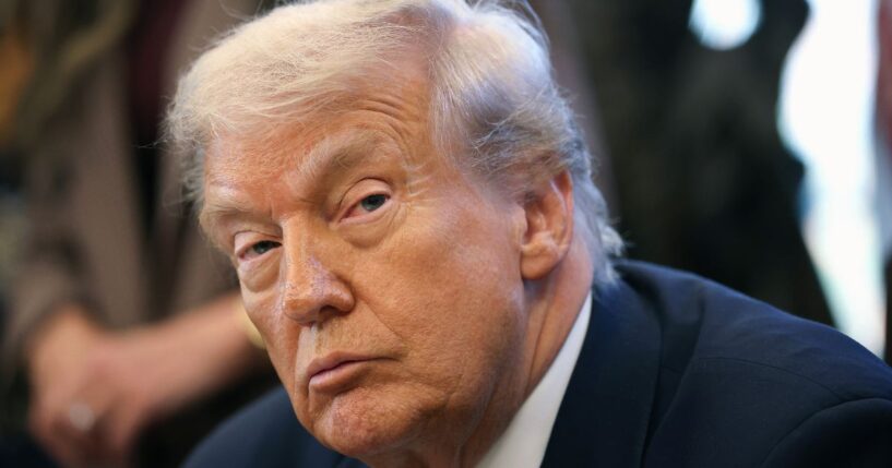 President Donald Trump delivers remarks during a meeting of the White House Task Force on the FIFA World Cup 2026 in the Oval Office of the White House on Nov. 17, 2025, in Washington, D.C.